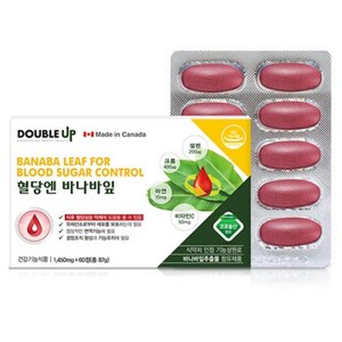 더블업 캐나다산 혈당엔바나나잎 60정 2개월분, 4개