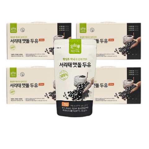 오하루 자연가득 고칼슘 서리태 맷돌 두유 4박스 80팩, 180ml, 80개