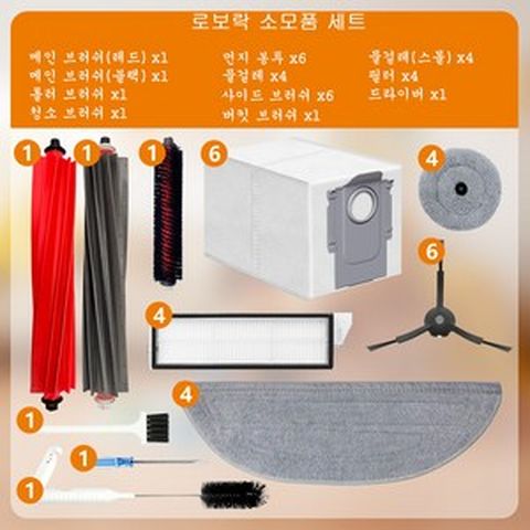 에버그린 로보락 S8 Max V/Max 호환 브러쉬 필터 먼지 봉투 패키지 30세트, 로보락 S8 MaxV/Max/ 세트, 30개