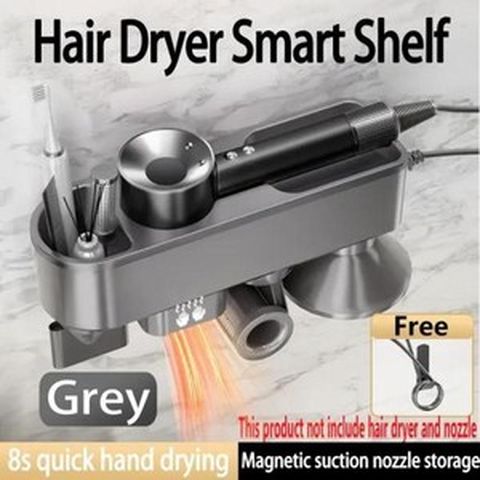 핸드드라이 다이슨 헤어 드라이 보관 랙 드릴링 행어 없는 벽걸이 거치대 변경, 5) Red dryer holder - EU