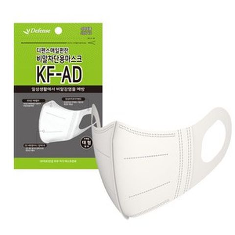 디펜스 매일편한 비말차단 마스크 KF-AD 대형 흰색 새부리형 지퍼백, 대형(흰색), 300매