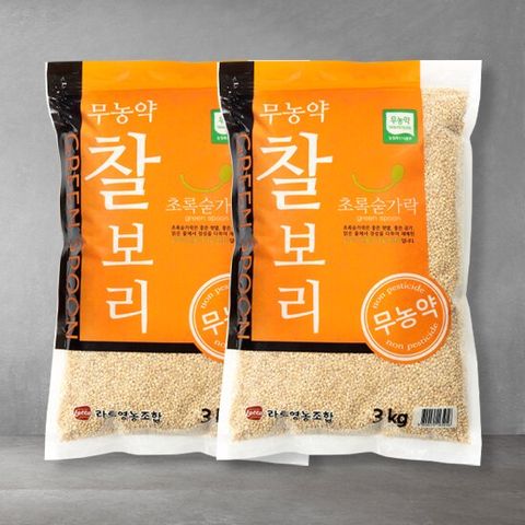 초록숟가락 무농약 찰보리쌀 3kgx2ea