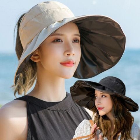 챙큰모자 여성 2색 원사이즈 와이드챙 데일리 썸머룩 바캉스햇