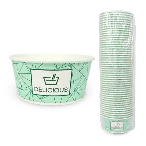 더웰 일회용 종이용기 520ml 50P 분식용기 일회용용기 컵밥용기