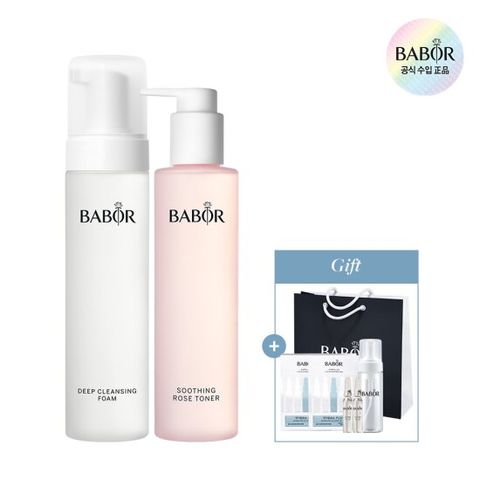 바버 딥 클렌징 폼 200ml+수딩 로즈토너200ml+랜덤앰플 2병