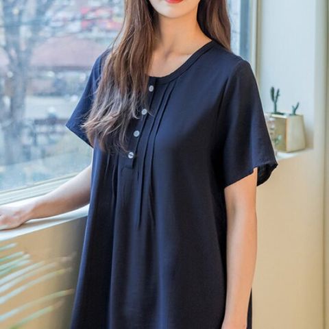 [바바라옷장]인견_베이직 앞단추 롱 원피스/홈웨어/데일리/빅사