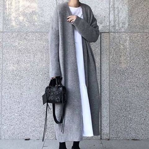 썸앤레이디 여성 와이드핏 롱가디건 겨울 가디건 루즈핏 가디건