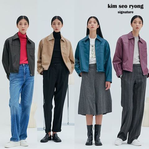 김서룡 시그니처 Dolce 베지터블 지퍼 크롭 재킷(여)