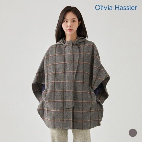 [올리비아하슬러] 캐시혼방판초형모직코트_OH0WCT209