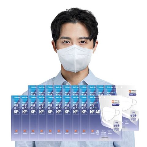 에버뉴크린 비말차단 여름용 마스크 화이트(특대형) 100매