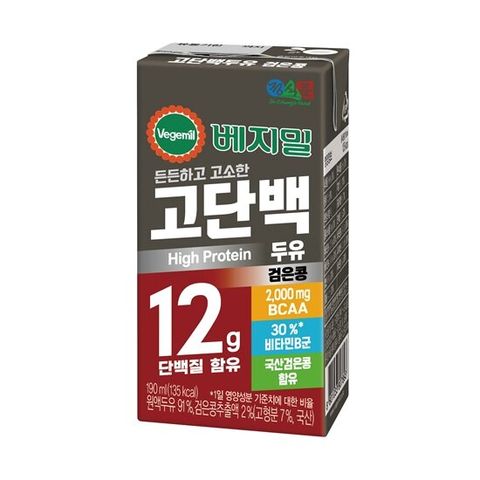 베지밀 고단백 두유 검은콩 80팩
