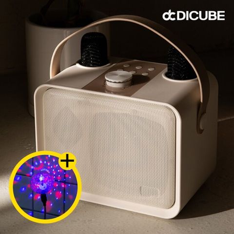 디큐브 블루투스 노래방 마이크 슈퍼큐브 777 (크림베이지)