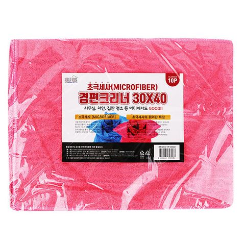 초극세사 경편크리너(30x40) 10P (핑크)