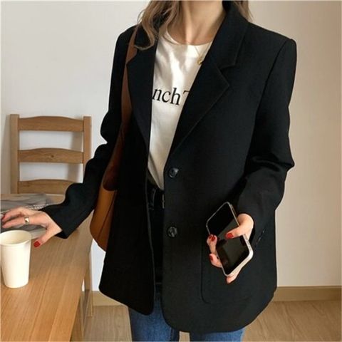 [무슈봉]봄가을 간절기 베이직 투버튼 자켓 (9704416)
