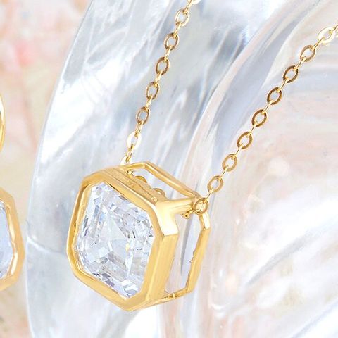 [제메이스] 14K 사각 도형 목걸이