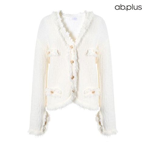 [ab.plus] 글리터 금장 단추 브이넥 가디건 (LSX1MY83A)