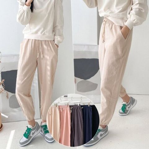 스프링 조거 밴딩팬츠 5color  코튼 린넨 트레이닝 여성바지  봄
