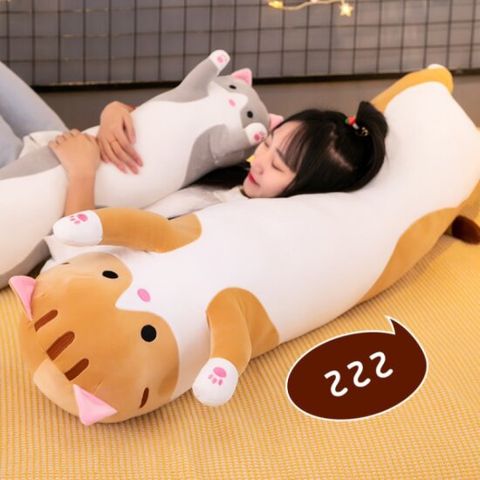 느낌상점 고양이 바디필로우 수면쿠션 안고자는 베개 인형 110cm