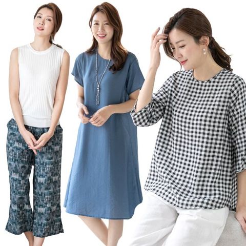 여성 여름 인견 모음 원피스 블라우스 와이드 팬츠 쿨 냉감 빅사