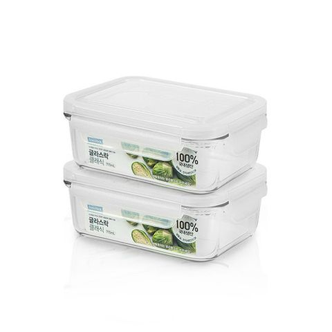 글라스락 화이트에디션 직사각 715ml 2개