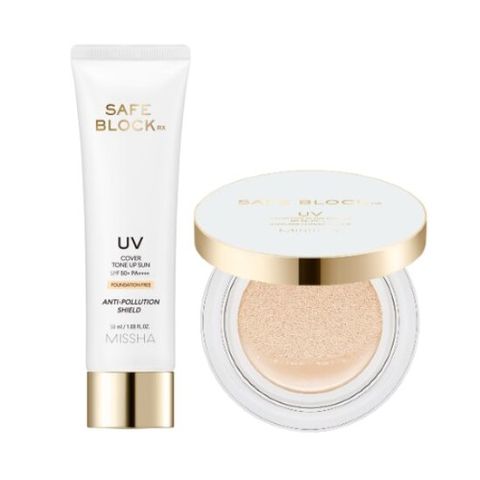 [50%][미샤] 세이프 블록 RX 커버 톤업 선쿠션 + 선크림 SPF50+PA++++