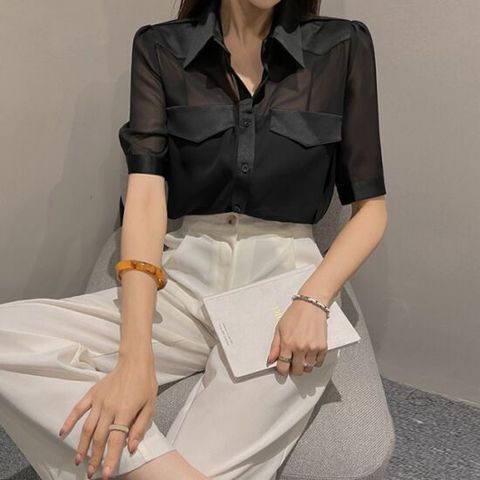 [다바걸]키엘라쉬폰블라우스