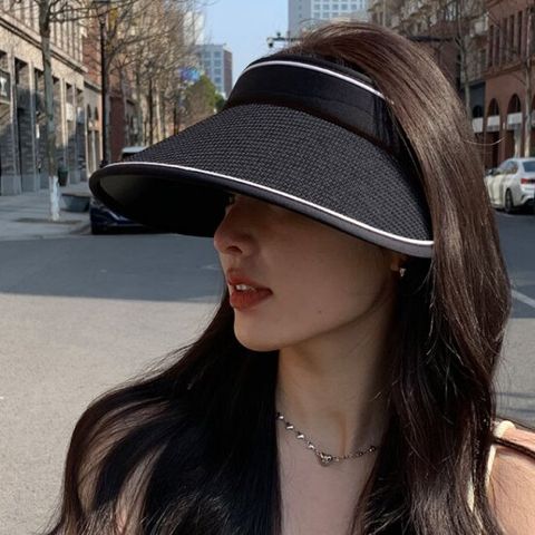 여성용 라탄 버킷햇 벙거지 밀짚 햇빛차단 가리개 모자 여름모자