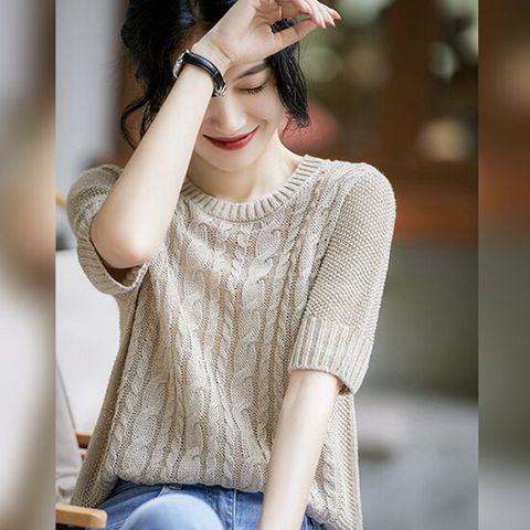 [이쁘다] 매디 린넨 반팔 니트