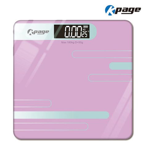 케이페이지 스마트 체중계 KPS-180PK 핑크 자동켜짐 고정밀 측정 센서 자동영점 배터리잔량표시