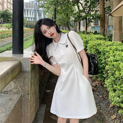 [페리엠]심플 여름 미니원피스 카라넥 캐주얼 조니아미니원피스