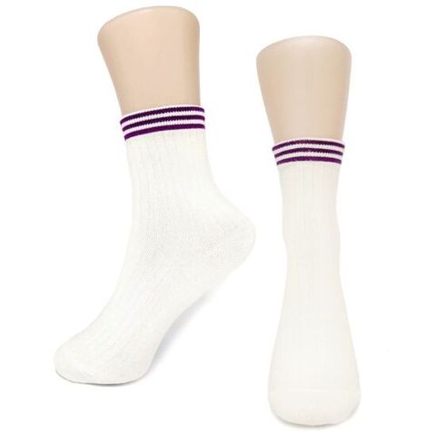 여자 두툼한 골지 라인 포인트 중목 양말 5켤레 묶음