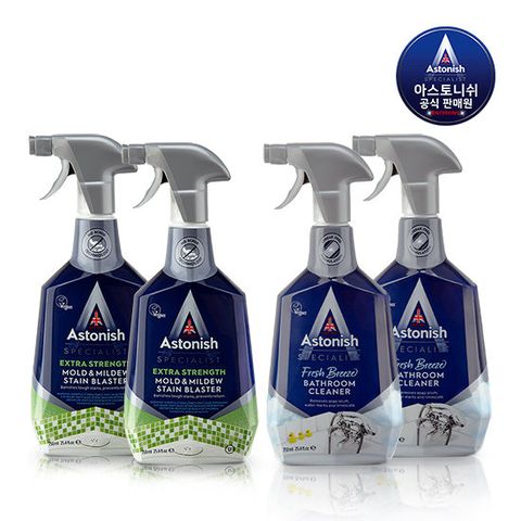 아스토니쉬 곰팡이 제거제 2개 + 배스룸 클리너 2개 [750ml]