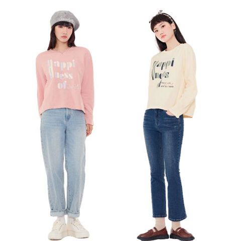 [체이스컬트] 여성 캐주얼 프린팅 데일리 맨투맨 2컬러