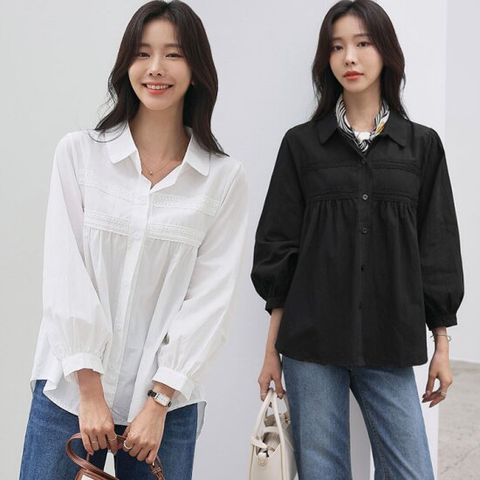 [키첼][봄버전]올리드 퍼프 긴팔 블라우스