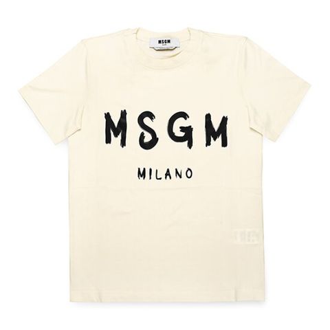 MSGM 2000MDM510 200002 02 브러시드 로고 여성 반팔티