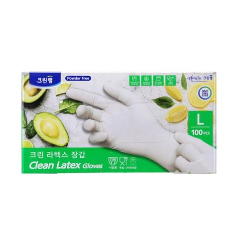 크린랲 크린 라텍스 위생장갑 100매 대