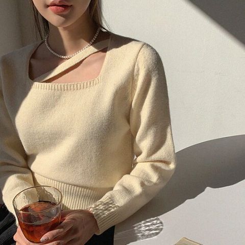 [제작] 르히테 스퀘어넥 니트 73065 빅사이즈 여성의류