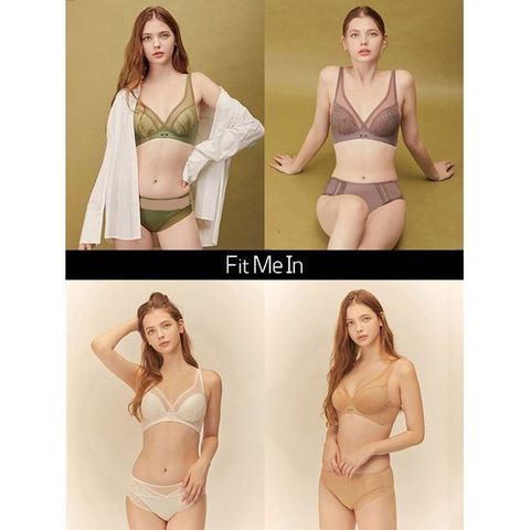 [핏미인] 라이크라 풀커버누디 노와이어 여성 속옷 세트 8종