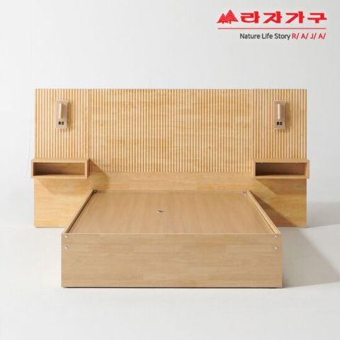 라자가구 비바 템바보드 호텔 수납 침대 프레임 SS+협탁2개 LBK0