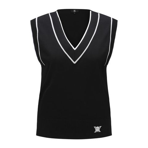 [어뉴골프] 여성 WOMEN ESSENTIAL V NECK VEST_BK