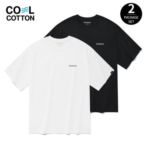 [커버낫] [TAG가 49,000] 쿨 코튼 2-PACK 티셔츠 블랙+화이트