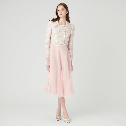[SATIN] 메쉬 배색 원피스 S241S602