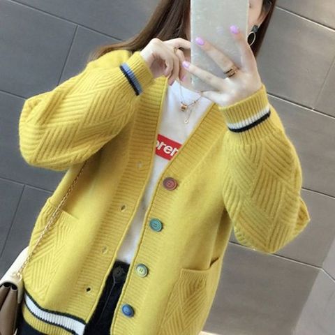 단추가디건 여성 루즈핏 색 버튼 포인트 데일리 가디건