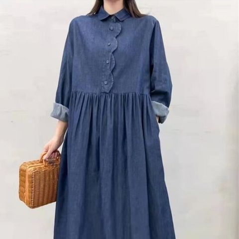 [애슬릿][애슬릿]청 프릴 이지룩 데일리 오버핏 롱 원피스