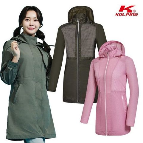 [콜핑] 여성 봄 중기장 경량 바람막이 자켓 균일가 5종