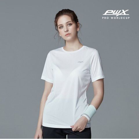 프로월드컵 여성 화이트 UV차단 라운드넥 반팔 티셔츠 P201I002A