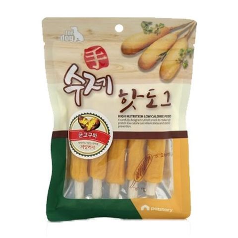 강아지육포껌 강아지 수제 핫도그 군고구마 100g 1P 애견 껌간식