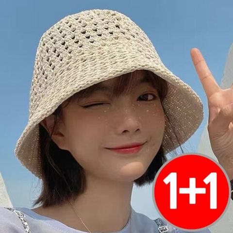[2개구성] 니트 벙거지 여성 모자 썬캡 버킷햇 여름 등산 골프