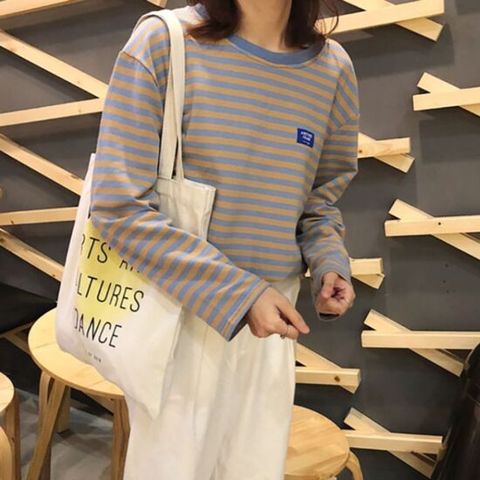 스프라이트티셔츠 여성 스프라이트슬리브 롱슬리브 스트라이프