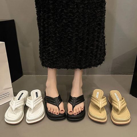 더구두 웨지 쪼리 스트랩 통굽 플랫폼 샌들 슬리퍼(6cm)-6219